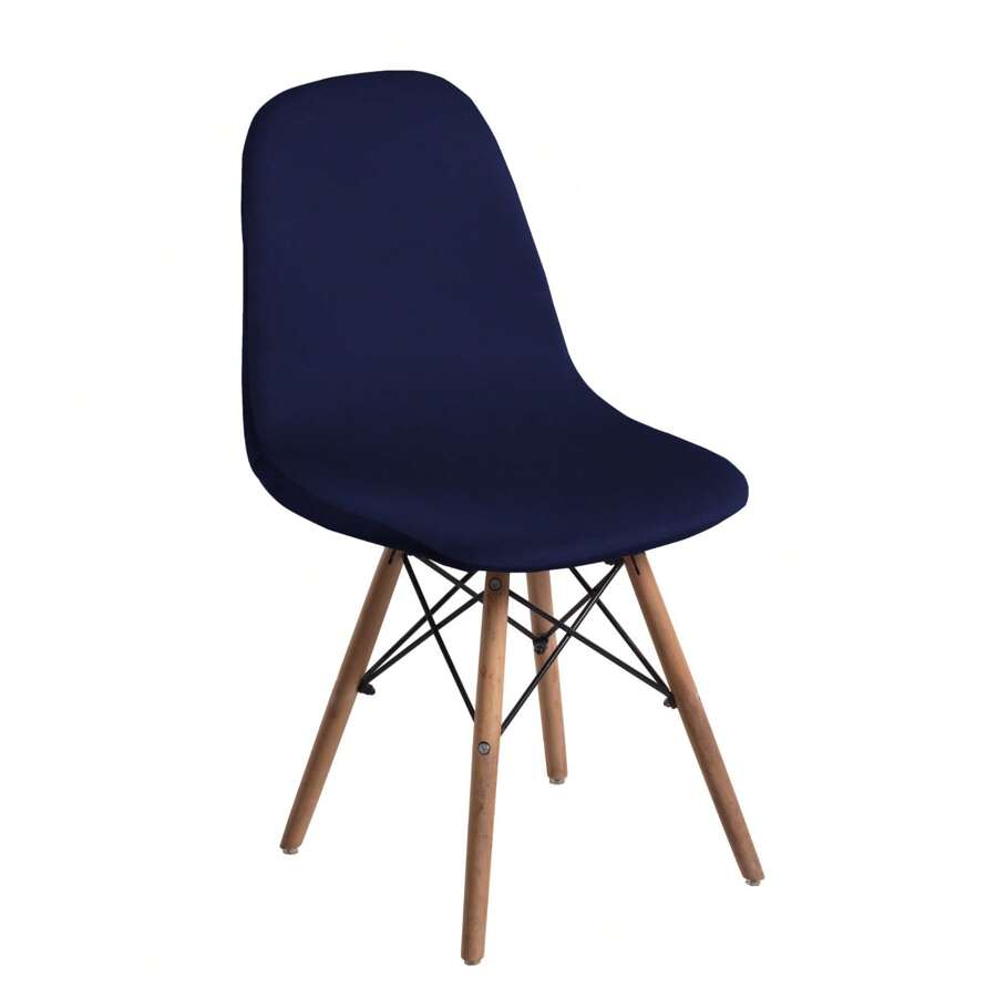 Kit 8 Luxury Spandex Covers For Charles, Eames, Eiffel Chairs - Navy Blue - View 1