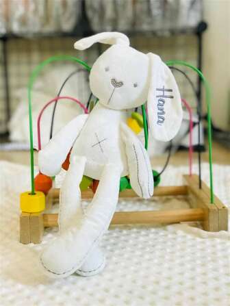 1 personlig anpassad broderad kanin, kaninöron kan broderas med namn eller logotyp, broderad med födelsedatum, broderad med din text, vit kanin, svart kanin, grå kanin, rosa kanin, alla hjärtans dagpresent, födelsedagsjubileumspresent, valfri överraskande broderifärg, Smou Season-present, Öppen Season-present Gåva, födelsedagspresent,