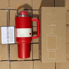Compatible With  40oz Adventure H2.0 Tumbler With Handle Stainless Steel Vacuum Insulated Car Mug Thermal Iced Travel Cup - 愛心紅 - 查看 2