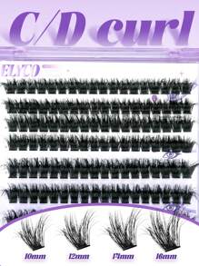 ELYCO 144pcs 3D Handmade Mink Lashes, Super Dense 100D Natural Fluffy Eyelashes, 10-16mm Mixed 10 Rows, 0.07mm Lightweight, Easy To Wear, Perfect Fit, Cartoon Lashes For DIY, Suitable For Parties, Gifts For Women