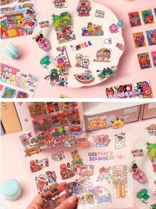 4 paquets, Monde fantaisiste, Autocollants de dessin animé mignons, Autocollants de cahier, Autocollants pour enfants, Autocollants de compte, Autocollants de papier, Autocollants de valise, Autocollants de dessin animé, Autocollants de tasse à eau, Autocollants d'ordinateur, Autocollants de tasse à eau, Autocollants de papeterie, Autocollants de graffitis, Autocollants pour iPad, Autocollants décoratifs, Fournitures scolaires, Rentrée scolaire