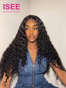 ISEE HAIR Wear Go 6x4 HD Lace Glueless Deep Wave Wigs Pre Plucked & Pre-Cut 180% 8-30 Inch Lace Closure Natural Color Wigs With Natural Hairline Human Hair Daily Use For Women