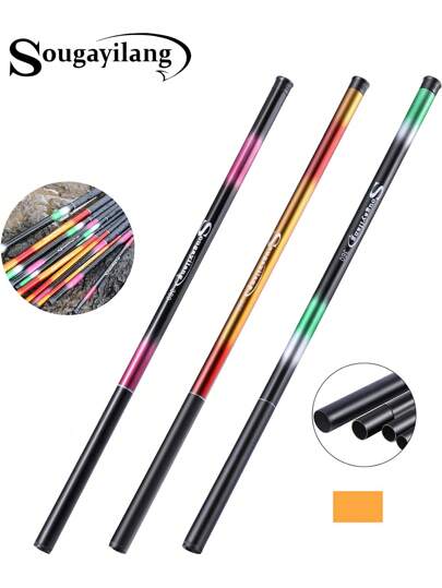 SOUGAYILANG Carp Fishing Rod Hand Pole 2.7/3.6/4.5/5.4M Portable Ultra Light Glass Fiber Telescopic Fishing Pole Max Drag 5Kg Fishing Tools For Freshwater Saltwater Trout Salmon Festival Fishing Tackle