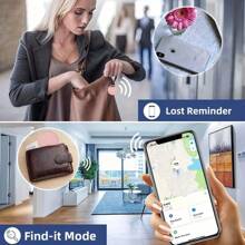 RSH AirTags مجموعة 4 قطع من جهاز إيجاد المفاتيح، وسم ذكي يعمل مع تطبيق "Find My"(فقط لنظام iOS)، وسم ذكي مصغر لمنع فقدان المفاتيح والحقائب والحقائب والدراجات والحيوانات الأليفة(ليس للأندرويد)
