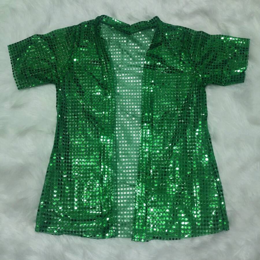 Carnival Sequin Kimono *ONE SIZE* - Green - View 1