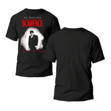 Playera, Películas Icónicas, Tony Montana , Black & White - Negro - Ver 2