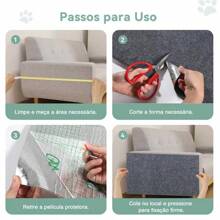 Cat Scratching Mat Self-Adhesive Adjustable Sofa Protector - 40x100cm, 40x200cm - Light Grey - View 10