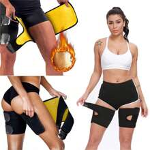 Pair Of Thigh Trimmer Trainer Belt Outdoor Running Gym Exercise Legging Shapers Women/Men Hot Neoprene Thigh Sauna Sweat Wraps Adjustable Thigh Support For Weight Loss Gym Accessories