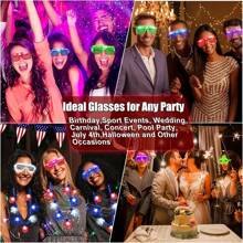 Party Glowing Fluorescent Glasses Party Glowing 57-/24Piece Set Of Round Butterfly Eyes Bright Cool Glowing Eyes Shining Eyes Toys 57-Piece Bar Party Cheering Concert Props - 七彩色 - 查看 3