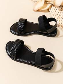 A Pair Of Children's Favorite Sandals, New Children's Sandals, Fashion, School Style, Soft Sole, Comfortable Sandals, Family Slippers, Holiday Style, Boys And Girls Like Sandals - màu đen - Xem 4