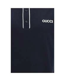 Gucci Men Cotton Polo Shirt Short Sleeves - 藍色 - 查看 3