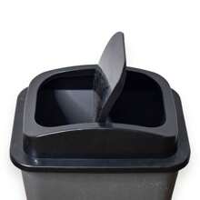 GDE RECTANGUL TRASH BIN WITH ROCKING - Black - View 6