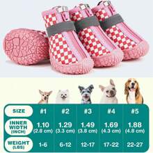 1 set pantofi pentru câini, pantofi pentru câini de talie mică, impermeabili, anti-alunecare, respirabili, protecție pentru labe în aer liber, tot sezonul