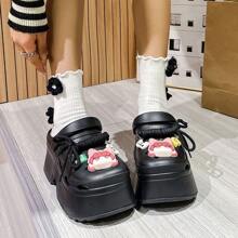 女士厚底卡通木屐/穆勒鞋，户外服装，厚底，休闲，舒适，时尚 - 黑色 - 查看 1
