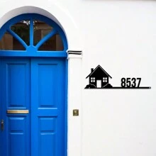 1 st. Aanpasbare Metalen Nummerplaat, Retro Stijl Ijzeren Adresbord, Geschikt Voor Huisdecoratie, Buiten Voordeur Hangend, Housewarming Cadeau