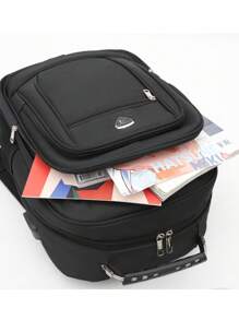 Mochila Faculdade e Trabalho com Entrada Impermeavel Reforçada Notebook Cabo de Aço Usb/Fone A2013 - Preto - Visão 8