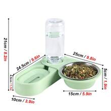 Pet Rabbit Chinchilla Guinea Pig Food Bowl Auto Feeder All-In-One Splice Food Bowl Drinking Fountain Raised Standing Dish Bowl - Green - View 8