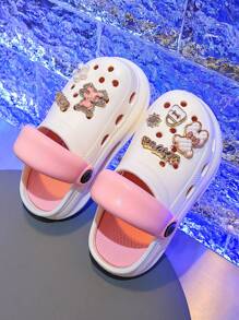 Kids Thick Sole Hollow Out Summer Girls Casual Cute Pattern Indoor/Outdoor Fashionable Girl Sandals, Multifunctional Comfortable Non-Slip Beach Shoes EVA Soft Bottom Breathable Medium/Kids Garden Slippers