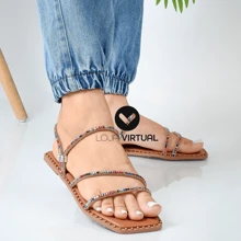 Women's Flat Sandal Model 050 Fashion Blogger  Summer 2025 - 駝色 - View 6