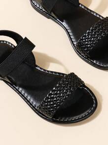 A Pair Of Children's Favorite Sandals, New Children's Sandals, Fashion, School Style, Soft Sole, Comfortable Sandals, Family Slippers, Holiday Style, Boys And Girls Like Sandals - màu đen - Xem 6