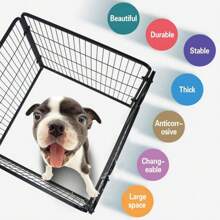 KAPAS Dog Fence & Pet Playpen, Heavy Duty Foldable Metal Dog Pen 32"/28" Height With Door For Outdoor Exercise, Indoor Kennels - Black - View 6