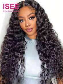 ISEE HAIR Wear Go 6x4 HD Lace Glueless Deep Wave Wigs Pre Plucked & Pre-Cut 180% 8-30 Inch Lace Closure Natural Color Wigs With Natural Hairline Human Hair Daily Use For Women