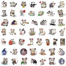 100 stuks stuks Possum-stickers Vinyl-esthetiekstickers Scrapbooking, dagboek, laptop, bumper, skateboard, waterfles, cartoon, bouwvakker, autostickers en -decals