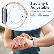编织弹力单环表带，兼容 38mm、40mm、41mm、42mm、44mm、45mm、46mm、49mm 手表，男女通用；星空尼龙弹力表带，兼容 Ultra 2 系列、10、9、8、7、6、SE、5、4、3、2、1 等型号，是返校学生的理想礼物。 - 肉粉 - 查看 4