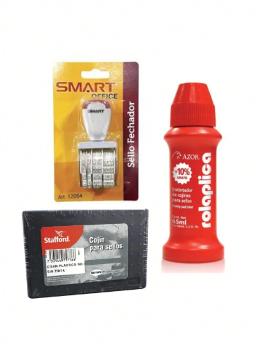 Sello Fechador Smart Con Tinta Y Cojin. - Rojo - Ver 1