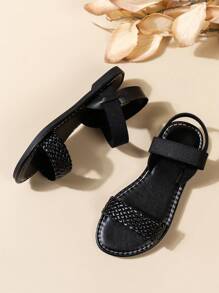 A Pair Of Children's Favorite Sandals, New Children's Sandals, Fashion, School Style, Soft Sole, Comfortable Sandals, Family Slippers, Holiday Style, Boys And Girls Like Sandals - màu đen - Xem 3
