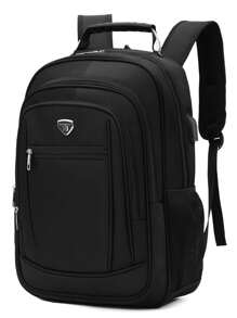 Mochila Faculdade e Trabalho com Entrada Impermeavel Reforçada Notebook Cabo de Aço Usb/Fone A2013 - Preto - Visão 2