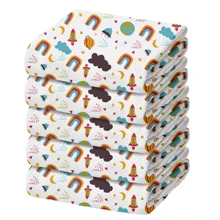 Pacote com 5 Fraldas de Pano Luxo Marca Minasrey Estampadas p/ Bebês e Recém-Nascidos 70cm x 70cm - 100% Algodão Duplo, Extra Absorvente - Ideal para Enxoval