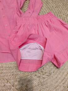 2pcs Shirt And Shorts Set - Pink - View 4