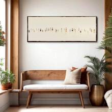 1 件，帆布挂画，Lakelz 装饰极简主义抽象油画艺术印刷品，油画效果，现代艺术装饰经典风格，大型横向墙壁艺术，适用于客厅、卧室、餐厅、教室、室内和室外使用礼物生日毕业 - 彩色 - 查看 3