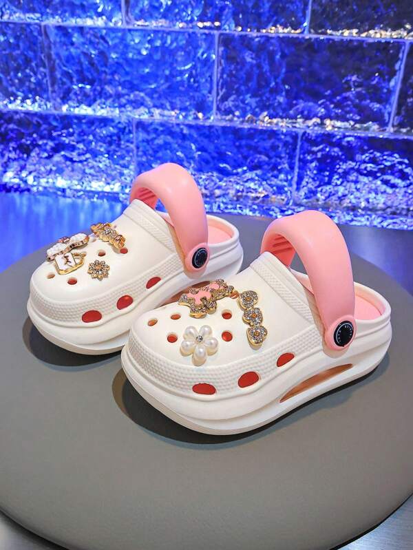 Kids Thick Sole Hollow Out Summer Girls Casual Cute Pattern Indoor/Outdoor Fashionable Girl Sandals, Multifunctional Comfortable Non-Slip Beach Shoes EVA Soft Bottom Breathable Medium/Kids Garden Slippers