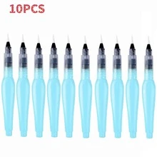 水彩画笔，适用于绘画、绘画、刻字 - 可再填充尖头美术用品 - 透明藍 - 查看 9