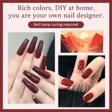 JR Jr 9pcs 15ml Colored Uv Gel Nail Polish Set, Valentine'S Day Bowknot Design Bottle With Colorful Cap, Soak Off Uv Led Nail Art Gift For Girls