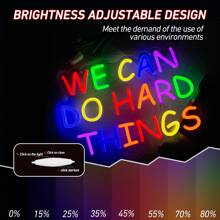1PC Graffiti Lettering Neon Signs, Hanging Neon Signs, USB Interface, Adjustable LED Lights, Light Strip Design, Acrylic Backboard, Bar, Home, Holiday Decorations, Birthdays, Holiday Gifts