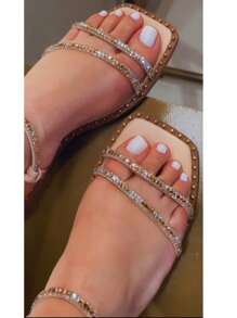 Women's Flat Sandal Model 050 Fashion Blogger  Summer 2025 - 乾枯玫瑰色 - 查看 3