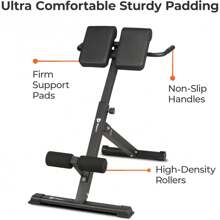 Banco de hiperextensión tipo silla romana - Máquina ajustable de extensión de espalda para glúteos, isquiotibiales y zona lumbar - Equipo de ejercicio plegable y multifuncional para el gimnasio en casa - De múltiples fines - Ver 10