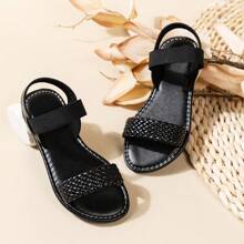 A Pair Of Children's Favorite Sandals, New Children's Sandals, Fashion, School Style, Soft Sole, Comfortable Sandals, Family Slippers, Holiday Style, Boys And Girls Like Sandals - màu đen - Xem 16