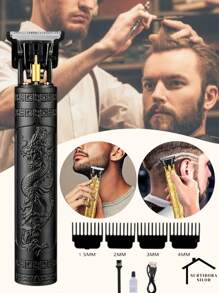 Afeitadora eléctrica y recortadora de barba 2-en-1 para hombres, maquinilla de afeitar recargable USB multifunción con 3 cabezales - Portátil para uso en el coche barberia, Cortadoras De Cabello Perfiladora Maquinas De Cortar Cabello Cortapelos, Recortadora de cabello eléctrica recargable, LFQ-01.