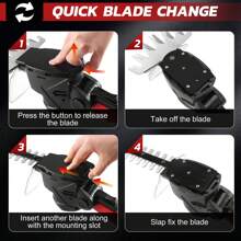 RELOIVE  4-In-1 Telescoping Pole Hedge Trimmer/Grass Shear/Shrub Trimmer/Grass Trimmer With 2.0 Ah Battery,12V (Red)