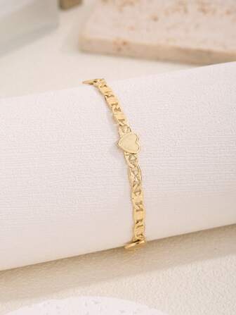 1 件浪漫心形手链，适合送给朋友和女朋友，适合女性日常和节日佩戴