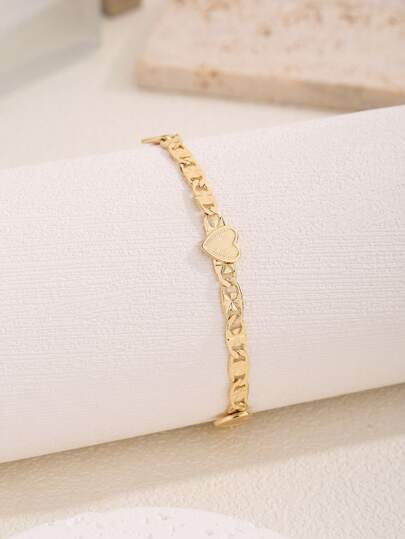 1pc Romantic Heart-Shaped Bracelet, Suitable As Gift For Friends And Girlfriends, Daily & Festival Wear For Women