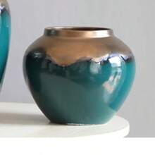 Gold Rim Luxury Jingdezhen Ceramic Flower Vase Decor, Modern Nordic New Chinese Style Living Room Tabletop Floral Vase