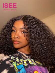 ISEE HAIR Wear Go 6x4 HD Lace Glueless Kinky Curly Wigs Pre Plucked & Pre-Cut 180% 8-30 Inch Lace Closure Natural Color Wigs With Natural Hairline Human Hair Daily Use For Women - SNatural - View 1