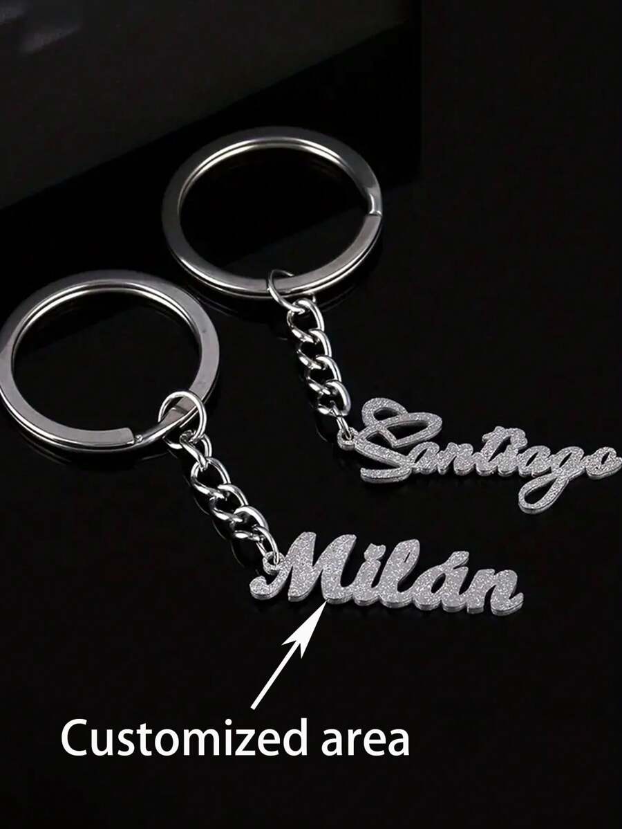 个性化不锈钢钥匙扣，闪亮字母 - 优雅时尚的女士配饰，适合背包和送礼