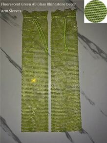Mangas de braço de rede de pesca glamurosas com strass brilhantes - Party Essential