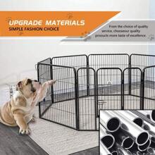 KAPAS Dog Fence & Pet Playpen, Heavy Duty Foldable Metal Dog Pen 32"/28" Height With Door For Outdoor Exercise, Indoor Kennels - Black - View 3